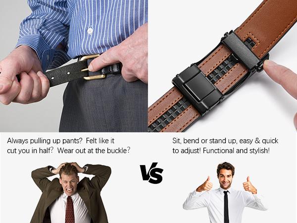 ✨️Best for Father's Day🎁 Leather Ratchet Belt With Adjustable Buckle💼