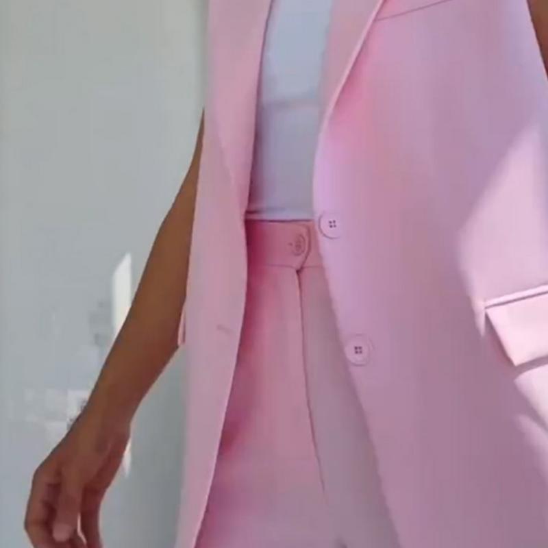 ⏰Last Day Sale 49% Off💖Women’s Stylish Sleeveless Blazer & High-Waisted Pants Set
