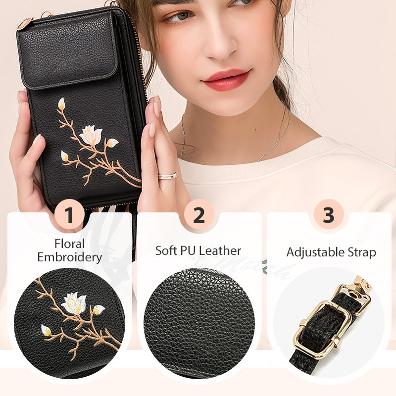 Embroidery Floral Mini Retro Crossbody Bag