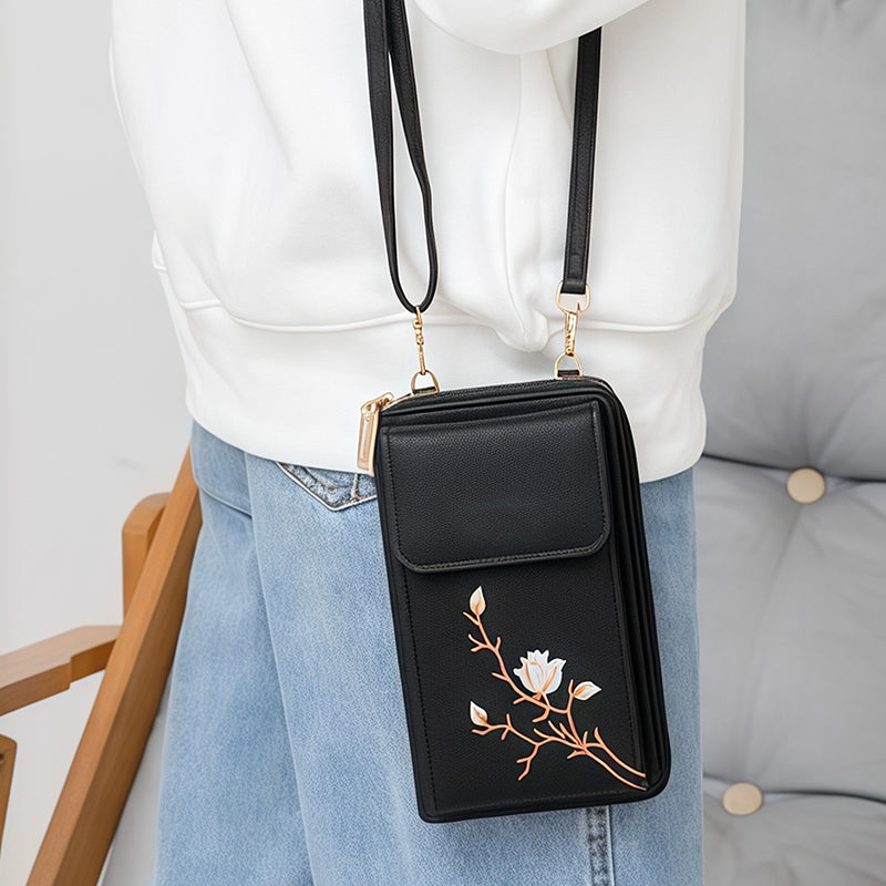 Embroidery Floral Mini Retro Crossbody Bag
