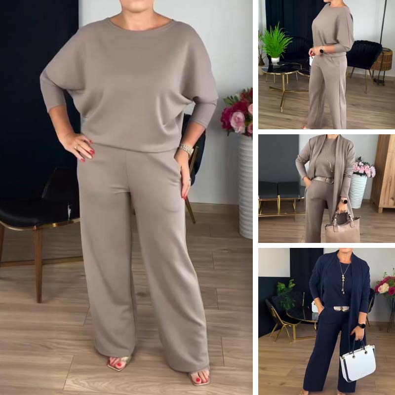 ⏳Time-Limited Special⏰Elegant 3-piece set including long cardigan, top and pants💞Free shipping